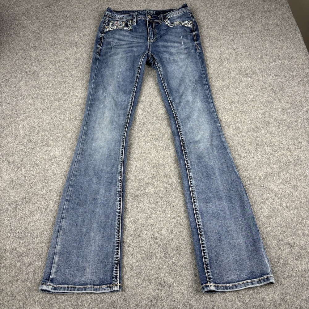 Grace In LA Jeans Womens 27 Bootcut Embroidered Western Stretch Denim Mid Rise